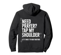 Need Prayer Tap My Shoulder Bible Verse Christian On Back Pullover Hoodie