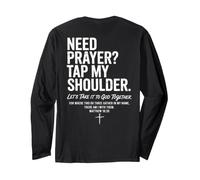 Need Prayer Tap My Shoulder Christian Bible Verse on Back Long Sleeve T-Shirt