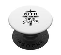 Need Prayer? Tap My Shoulder Christian Jesus Church Design PopSockets Adhesive PopGrip