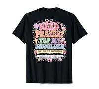 Need Prayer Tap My Shoulder Coquette Bow Christian Faith T-Shirt