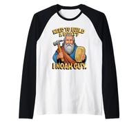 Need To Build A Boat I Noah Guy Biblical Humor Pun Raglan Baseball Tee