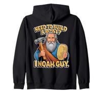 Need To Build A Boat I Noah Guy Biblical Humor Pun Zip Hoodie