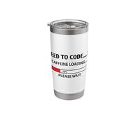 Need to Code Caffeine Loading Please Wait Developer Software Stainless Steel Insulated Tumbler
