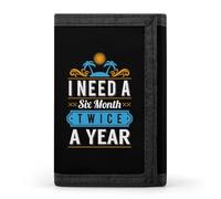 Need Vacation Twice A Year Cloth Wallet Card with Holder Trifold Pocket Slim Wallets