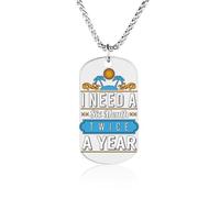 Need Vacation Twice A Year Personalized Necklace Dog Tag Pendant Necklaces for Men Women Memorial Jewelry Stainless Steel