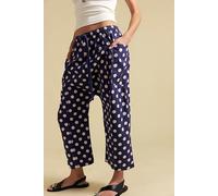 Need You Now Printed Cotton-Poplin Harem Pants at Free People in Navy Combo, Size: Medium - female