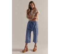 Need You Now Solid Cotton-Poplin Harem Pants at Free People in Blue Suede, Size: Medium - female