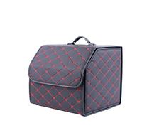 NEEDBUY Car Leather Boot Bags Trunk Organizer Box for Mercedes-AMG G55 G63 G65 Foldable Collector Box Car Accessories,Black Red style-S