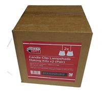 Needcraft 2X Set Clip-on Candle Bulb Lampshade Making Kit - DIY Clip-On Lampshades for Chandeliers, Ceiling Pendants, Bedside Lamps and Wall Lights