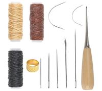 Needle and Thread Kit, Leather Repair Kit, The 12 Pcs Leather Sewing Kit, Needle and Thread Kit is Suitable for Carpet Repair, Furniture Manufacturing and All Kinds of Hand Sewing.