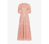 Needle And Thread Womens Needle And Thread Freya Cape Tulle Ankle Gown Misty Rose 12