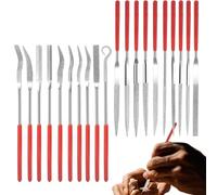 Needle Archives for Jewelry - 20x Small Files File Set, Precision Grinding and Carving | Work Accessories for Glass Making, Stone & Jewelry Making Du File Kit