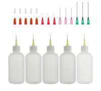 Needle Bottle Applicator 100ml 5Pcs, Precision Needle Tip Glue Bottle with 14 Dispensing Fine Needles and 12 Caps for DIY Craft Refilling Glue, Acrylic Paint, Oil (100ml)