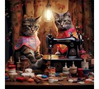 Needle Cat 60 Piece Jigsaw Puzzles for Adults, Colourful, Fun, Challenging and Brainteasing Adults jigsaw puzzles 60 Pieces, Beautiful Decoration Puzzle