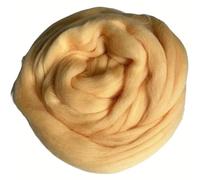 Needle Felting Blended Roving 100g Needle Felting Wool Hand Dyed Wool Mixed Natural Wool Roving for DIY Crafts(Light Yellow)