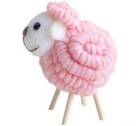 Needle Felting Craft Kit with Handmade Felt Wool Sheep Decorations for DIY Holiday and Seasonal Home Decoration Featuring Soft Non Woven Fabric (Pink)