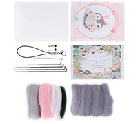 Needle Felting Kit, Needle Felting Kit for Beginners Wool Supplies Cute Animal Plush Doll DIY Making Material (114# Energy Rabbit Head)