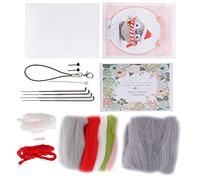 Needle Felting Kit, Needle Felting Kit for Beginners Wool Supplies Cute Animal Plush Doll DIY Making Material (112# Energy Christmas Hat)