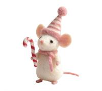 Needle Felting Kits Christmas Day - Santa Claus Christmas Deer Mice Wool Felting Kit,Cute Needle Felted Mice Figurine, Xmas Felted Animal Crafts Decoration Gifts for Kids and Adults