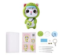 Needle Felting Starter Kit Green Cat Animals Needle Felting Set Diy Wool Felt Materials Set