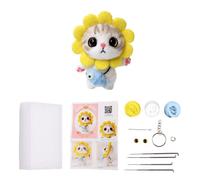 Needle Felting Starter Kit Yellow Cat Animals Needle Felting Set Diy Wool Felt Materials Set