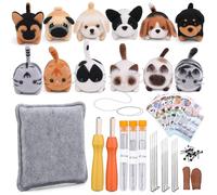 Needle Felting Supply Beginner Needle Felting Tool with Instruction Wool Roving and Wood Handle Wool