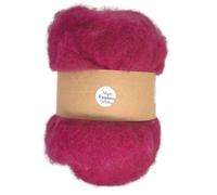 Needle Felting Wool 100g - Carded Batt for Needle & Wet Felting, Core & Finish - Maori DHG - Raspberry