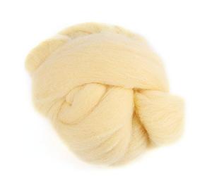 Needle Felting Wool Roving, Soft Cream Coloured Hand Felting Fibre for Beginners and Experts, 55g 2-2.2m Long Wool Yarn for DIY Crafts, Sculpting, Embellishments and Home Décor Projects