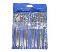 Needle Files Set 12 Pcs for Metal Glass Wood Deburring Trimming Chamfering with Non-Slip Handle and for Precision Tooth Pattern