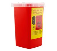 Needle Hole Container Recycling: Medical Waste Storage, Needle Disposal Unit | 1L Box Large Capacity, Secure Locking Lid, Bar Tool