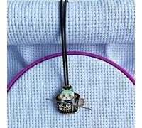 Needle Minder Magnetic Keeper for Extra Fabric,Cute Cat in Cup Tea Needle Nanny Magnet for Embroidery Cross Stitch DIY Needlework Sewing Tool