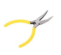 Needle Nose Pliers 5 Inch High Carbon Steel Rustproof Ergonomic Rubber Handle Jewelry Making DIY Craft Precision Tool for Jewelry Makers and Craft Enthusiasts (Bent Head)