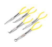 Needle Nose Pliers Set, Pliers for Jewelry Making Long Needle Nose Pliers with Non Slip Handle 5Pcs Long Straight Needle Nose Pliers O Shape Clamp for Jewelry
