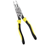 Needle Nose Pliers with Crimper, All Purpose Plier Crimps, Strips, Cuts, Loops, and Shears KLEIN TOOLS J207-8CR, Yellow/Black