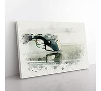 Needle Of The Record Player In Abstract Modern Art Canvas Wall Art Print Ready to Hang, Framed Picture for Living Room Bedroom Home Office Décor, 76x50 cm (30x20 Inch)