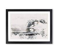 Needle of The Record Player Watercolour Framed Print | A2 Black Framed Wall Art | Ready to Hang | Modern Historical Picture | Living Room Bedroom Lounge Office