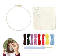 Needle Punch Coaster Set With Thread - Art With Punch Needles | Cartoon Landscape Carpet Coasters Craft Coasters With Punch Needle