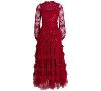 Needle & Thread Blossom Lace Floral Sequin-embellished Tulle Gown - Red - 6 (UK6 / XS)