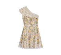 Needle & Thread Florine One-shoulder Embroidered Tulle Mini Dress - Cream - 12 (UK12 / M)