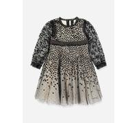 Needle & Thread Girls Dappled Sequin Long Sleeve Dress in Black - Black - 8 Yrs