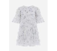 Needle & Thread Girls Magnolia Ditsy Amara Ruffle Dress in Blue - Blue - 3 Yrs