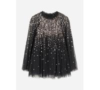 Needle & Thread Girls Moonlight Sequin Cape Dress in Beige - Beige - 6 Yrs