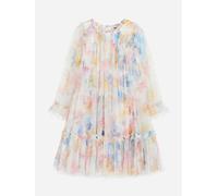 Needle & Thread Girls Tulle Mariannes Floral Dress in White - White - 10 Yrs