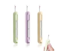 Needle Threader, 3 Pcs Plug-in Needle Threader, 2 in 1 Seam Ripper Stitch Unpicker Tool Portable Unpicker Sewing Tool for Hand Sewing Crafting Knitting (3 Color)