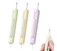 Needle Threaders, Seam Ripper, 3 Pack Stretchable Plug-in 2 in 1 Needle Threader Seam Ripper Tool, Unpicker Sewing Tool, Effortless Sewing Accessories for Quick Threading & Seam Removal