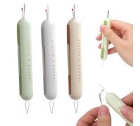 Needle Threaders, Seam Ripper, 3Pcs 2 in 1 Needle Threader Seam Ripper Tool, Needle Threaders Hand Sewing, Stretchable Plug-in Sewing Accessories, Unpicker Sewing Tool for Sewing Crafting Quilting