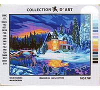 Needlepoint Cross Stitch Tapestry Kit, Painted Canvas, Gobelin, Winter, Collection D'Art 10517W