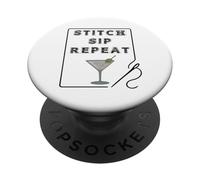 Needlepoint Lover Stitch Sip Repeat Dirty Martini Cute Fun PopSockets Adhesive PopGrip