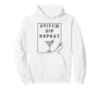 Needlepoint Lover Stitch Sip Repeat Dirty Martini Cute Fun Pullover Hoodie