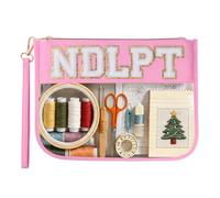 Needlepoint Project Bag Sewing Gifts Embroidery Sewing Bag Craft Storage Organizer NDLPT Clear Zip Pouch Bag